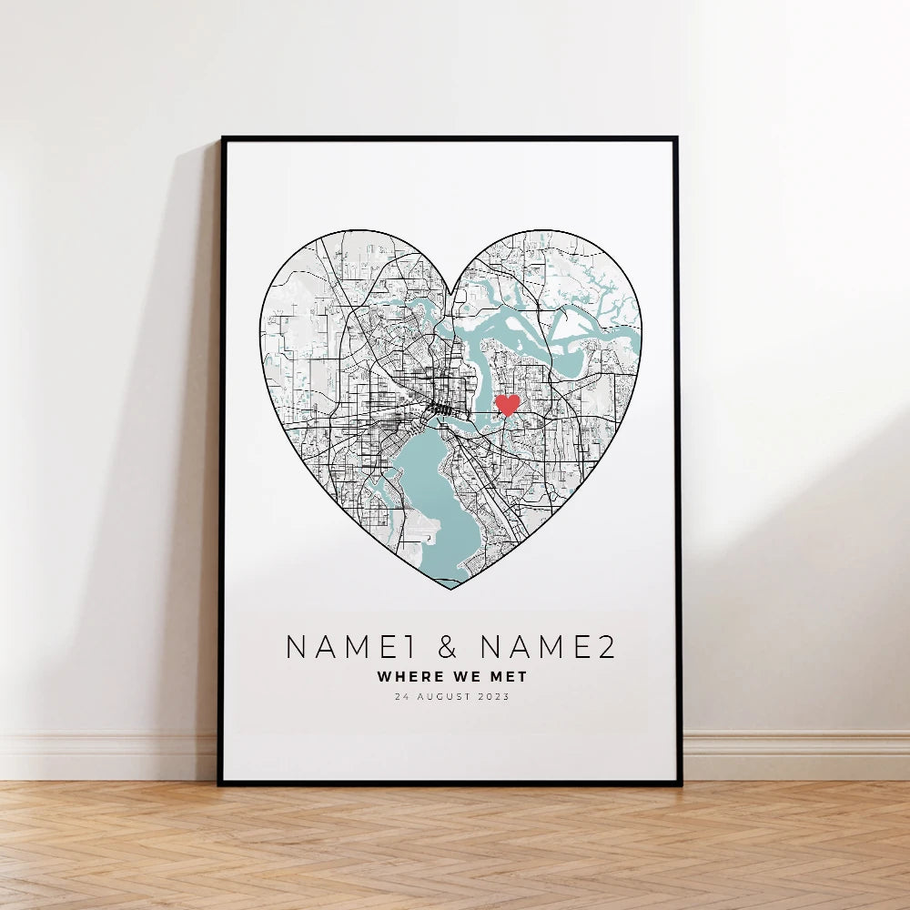 Personalisiert "Heart in Map"