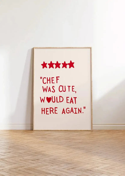 Cute Kitchen Quotes "Chef was cute"