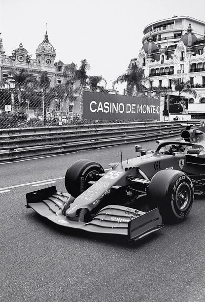 Black and White Vintage Racing Cars