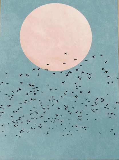 Birds and Moon