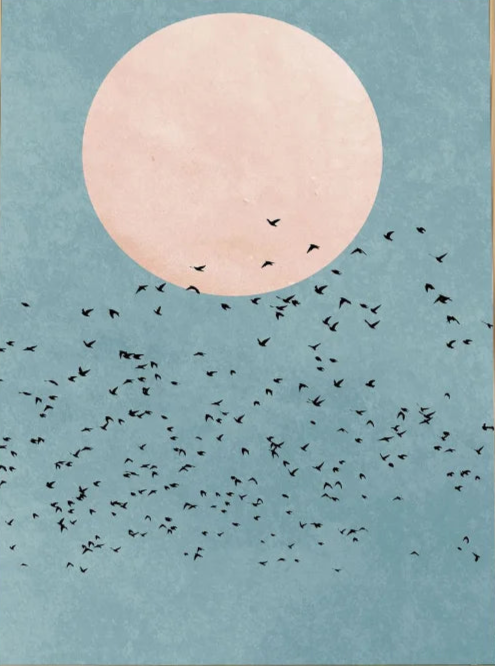 Birds and Moon